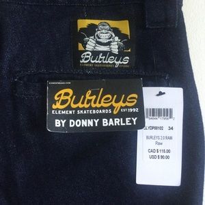BURLEYS 2.0 RAW ELEMENT BAGGY SKATEBOARDING DONNY BARLEY JEANS SIZE 34x29 NWT